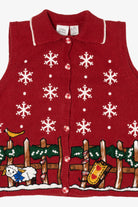 Vintage Red Jason Maxwell Lamb Ugly Christmas Vest (1990s)