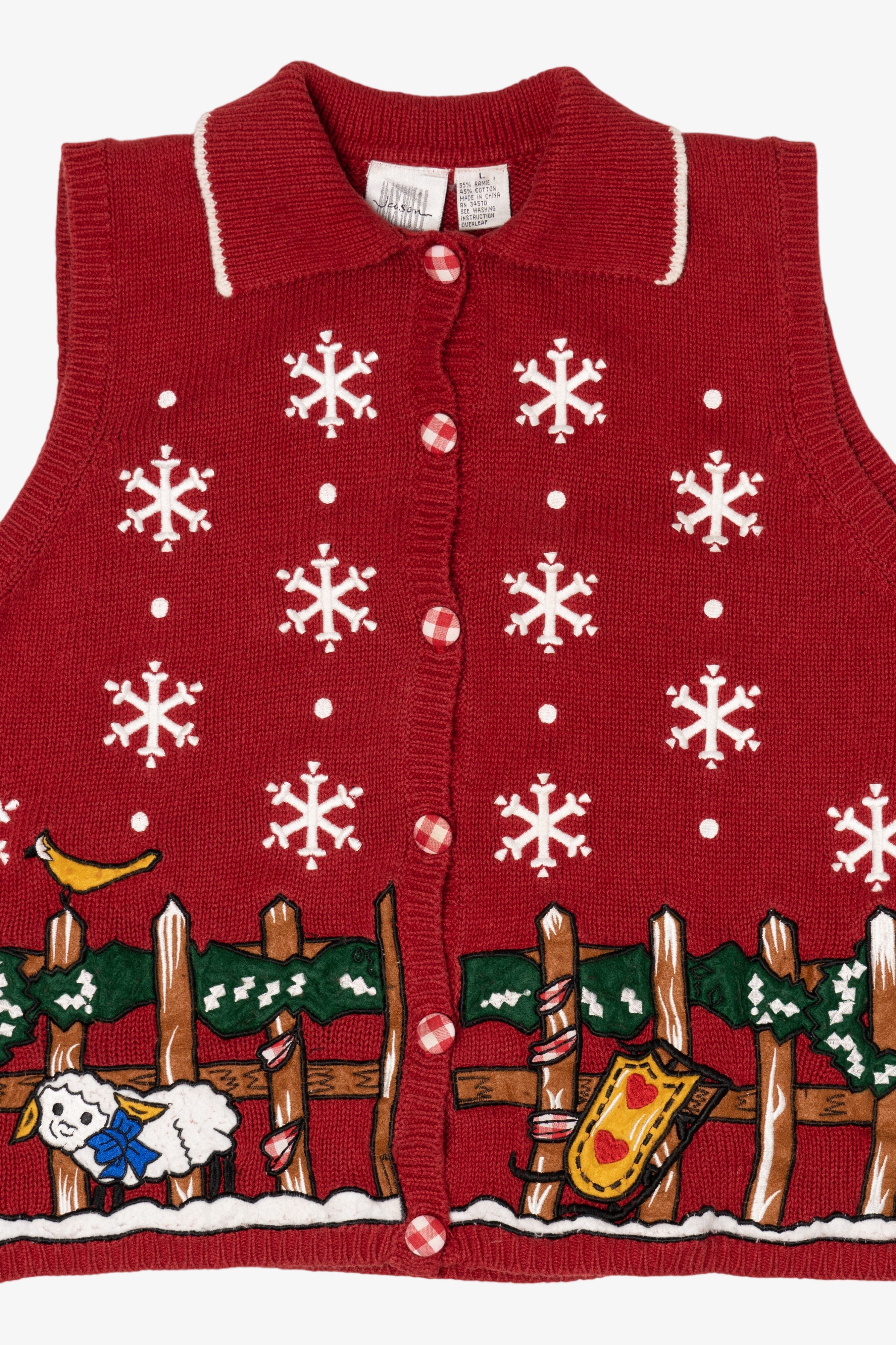 Vintage Red Jason Maxwell Lamb Ugly Christmas Vest (1990s)