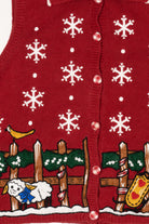 Vintage Red Jason Maxwell Lamb Ugly Christmas Vest (1990s)