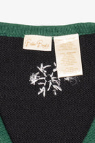 Vintage Black Bobbie Brooks Bears Pocket Mittens Ugly Christmas Vest (1990s)