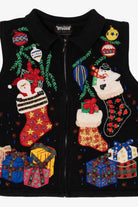 Vintage Black Segue Presents Ugly Christmas Vest (1990s)