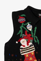Vintage Black Segue Presents Ugly Christmas Vest (1990s)