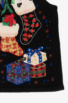 Vintage Black Segue Presents Ugly Christmas Vest (1990s)