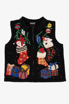 Vintage Black Segue Presents Ugly Christmas Vest (1990s)