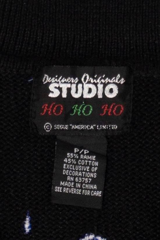 Vintage Black Segue Presents Ugly Christmas Vest (1990s)