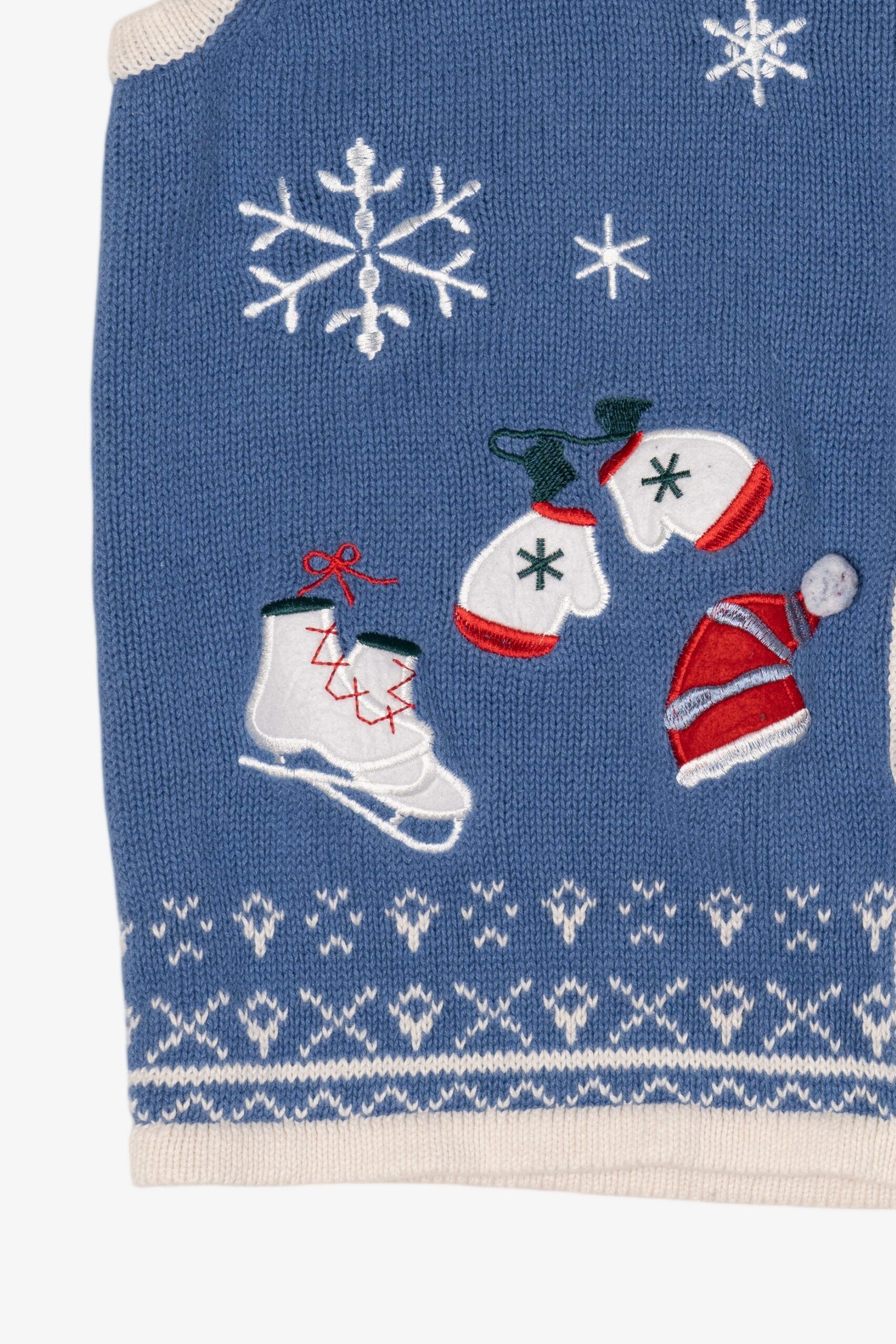 Vintage Blue Holiday Editions Winter Clothes Ugly Christmas Vest (2000s)