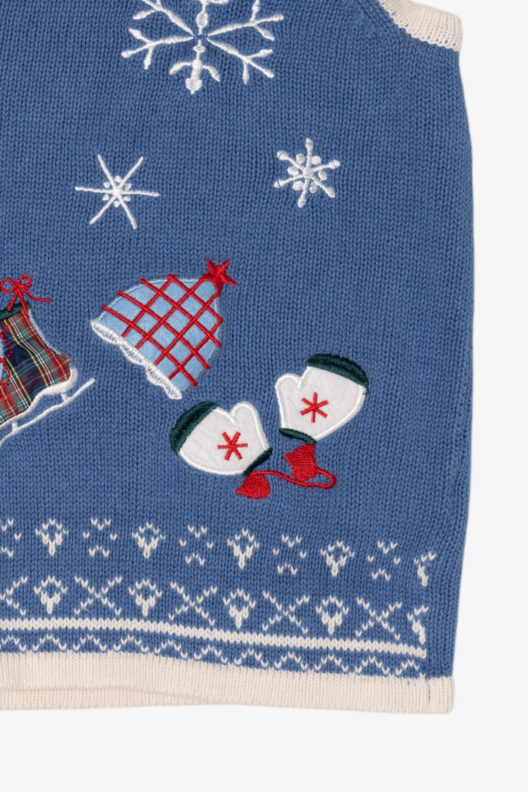 Vintage Blue Holiday Editions Winter Clothes Ugly Christmas Vest (2000s)
