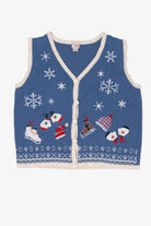Vintage Blue Holiday Editions Winter Clothes Ugly Christmas Vest (2000s)