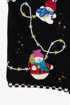 Vintage Black Segue Snowmen Ugly Christmas Vest (1990s)