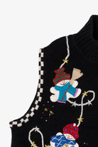 Vintage Black Segue Snowmen Ugly Christmas Vest (1990s)