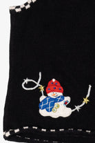 Vintage Black Segue Snowmen Ugly Christmas Vest (1990s)