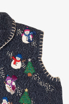 Vintage Blue Sun Li Joy Snowmen Ugly Christmas Vest (1990s)
