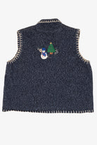 Vintage Blue Sun Li Joy Snowmen Ugly Christmas Vest (1990s)