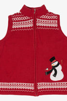 Vintage Red Christopher & Banks Snowmen Ugly Christmas Vest (2000s)