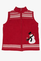 Vintage Red Christopher & Banks Snowmen Ugly Christmas Vest (2000s)