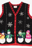 Vintage Black Basic Editions Snowmen Ugly Christmas Vest (1990s)