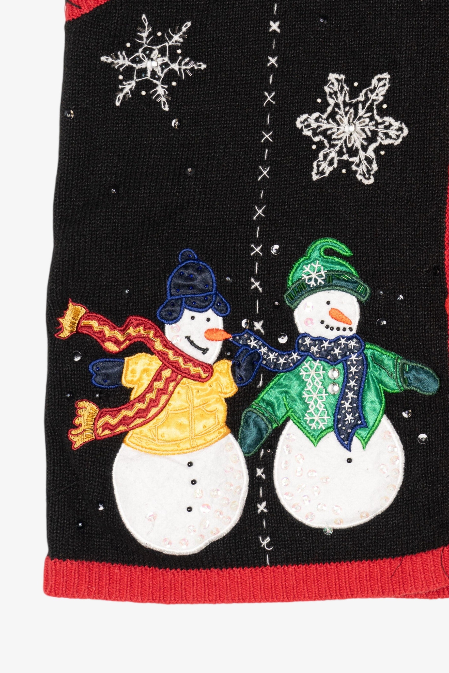 Vintage Black Basic Editions Snowmen Ugly Christmas Vest (1990s)