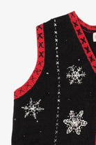 Vintage Black Basic Editions Snowmen Ugly Christmas Vest (1990s)