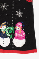 Vintage Black Basic Editions Snowmen Ugly Christmas Vest (1990s)