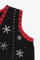 Vintage Black Basic Editions Snowmen Ugly Christmas Vest (1990s)