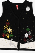 Vintage Black Reindeer Ugly Christmas Vest (2000s)