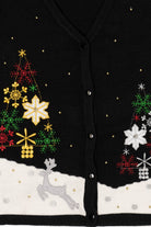 Vintage Black Reindeer Ugly Christmas Vest (2000s)