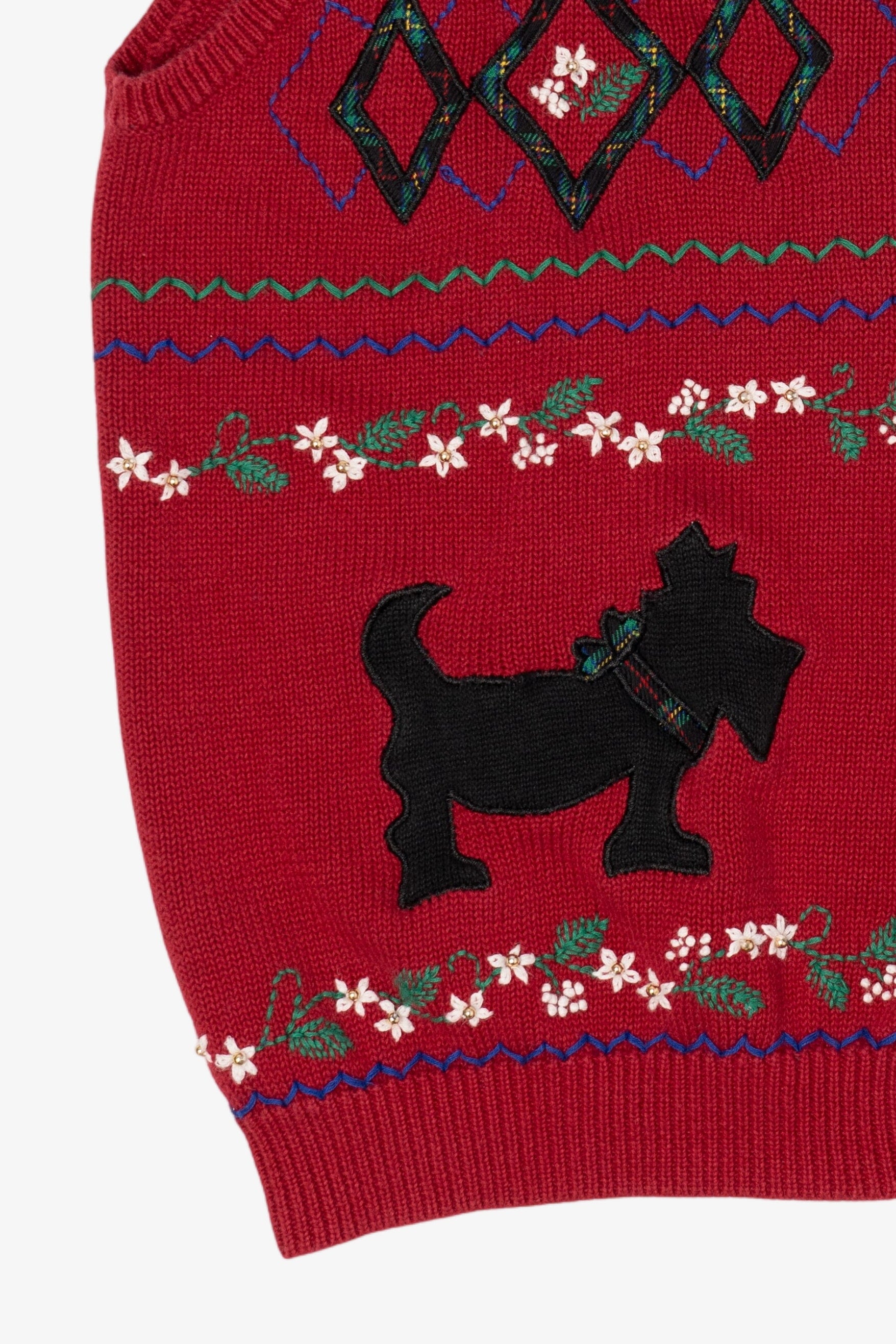 Vintage Red Alfred Dunner Dogs Ugly Christmas Vest (1990s)