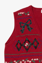 Vintage Red Alfred Dunner Dogs Ugly Christmas Vest (1990s)