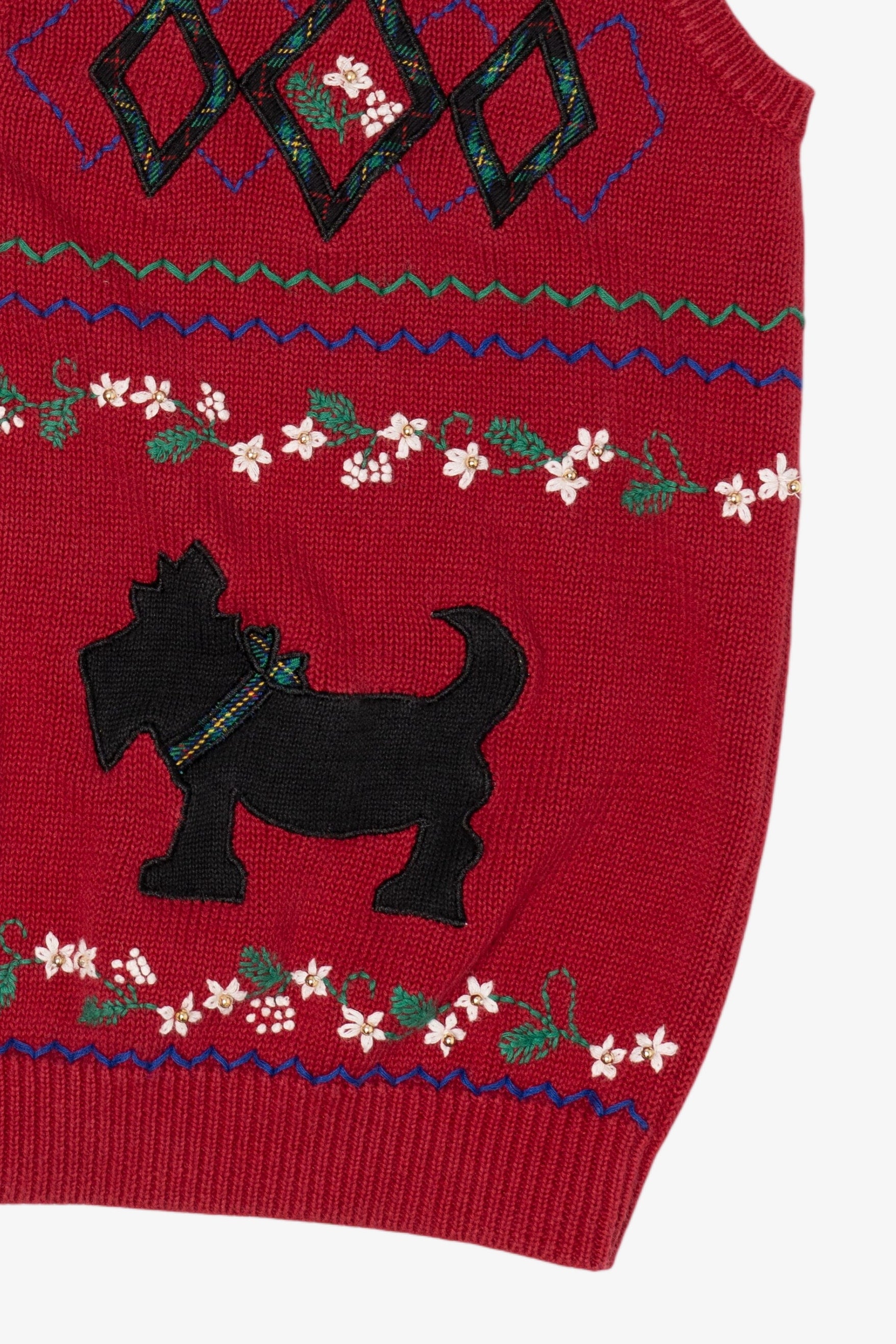 Vintage Red Alfred Dunner Dogs Ugly Christmas Vest (1990s)
