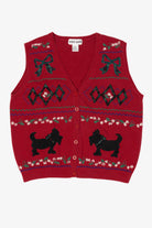 Vintage Red Alfred Dunner Dogs Ugly Christmas Vest (1990s)