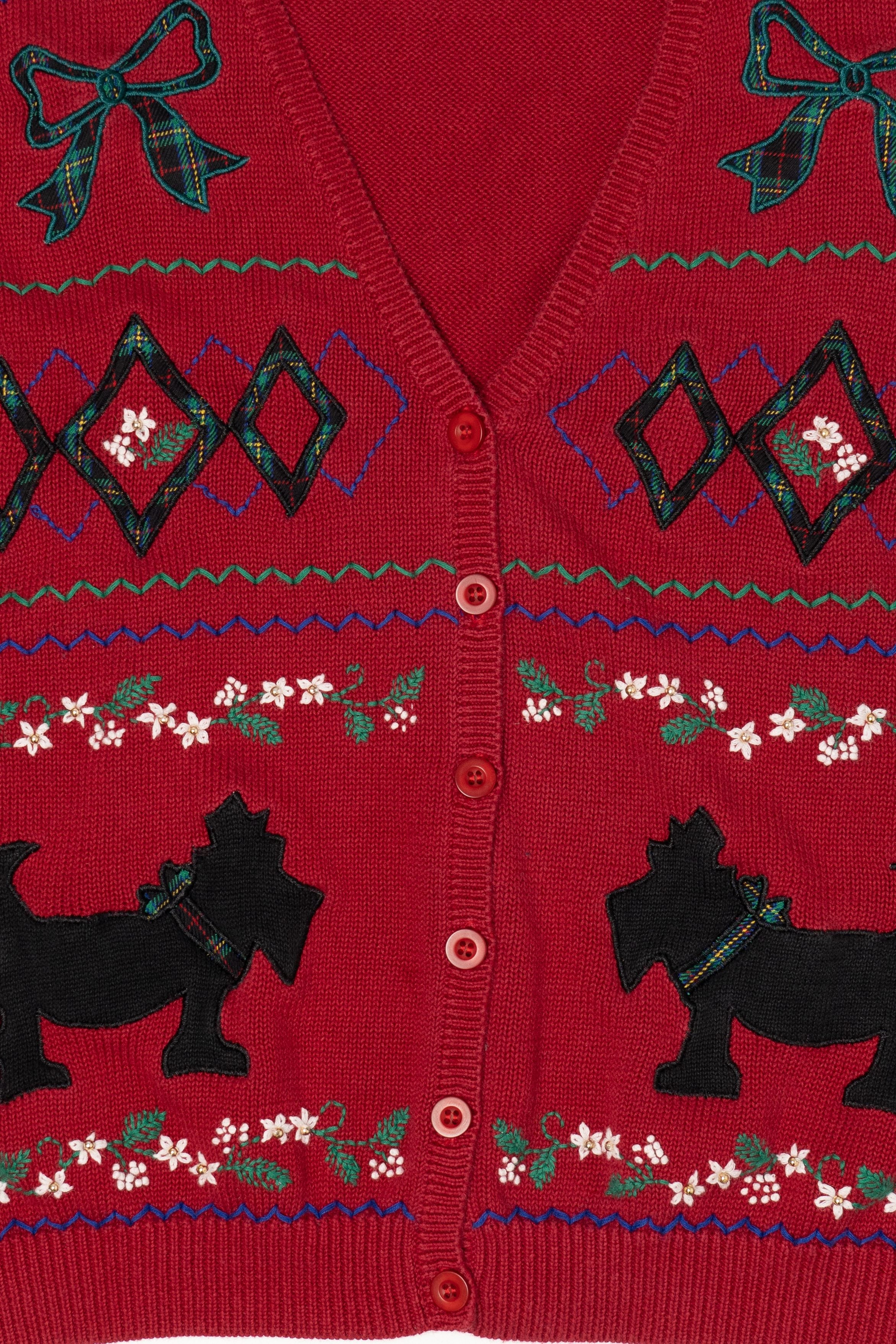 Vintage Red Alfred Dunner Dogs Ugly Christmas Vest (1990s)