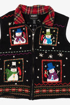 Vintage Black Studio Joy Snowmen Ugly Christmas Vest (1990s)
