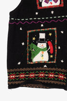 Vintage Black Studio Joy Snowmen Ugly Christmas Vest (1990s)