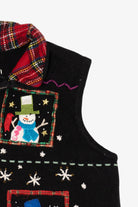 Vintage Black Studio Joy Snowmen Ugly Christmas Vest (1990s)