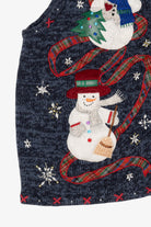 Vintage Blue Hampshire Studio Snowmen Ugly Christmas Vest (1990s)