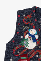 Vintage Blue Hampshire Studio Snowmen Ugly Christmas Vest (1990s)
