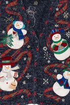 Vintage Blue Hampshire Studio Snowmen Ugly Christmas Vest (1990s)