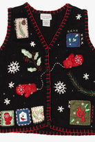 Vintage Black Basic Editions Ugly Christmas Vest (1990s)