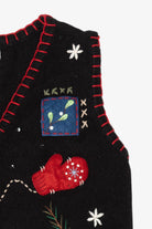 Vintage Black Basic Editions Ugly Christmas Vest (1990s)