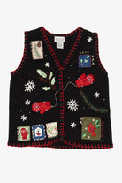 Vintage Black Basic Editions Ugly Christmas Vest (1990s)