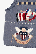 Vintage Blue Segue I Heart America Ugly Christmas Vest (1990s)