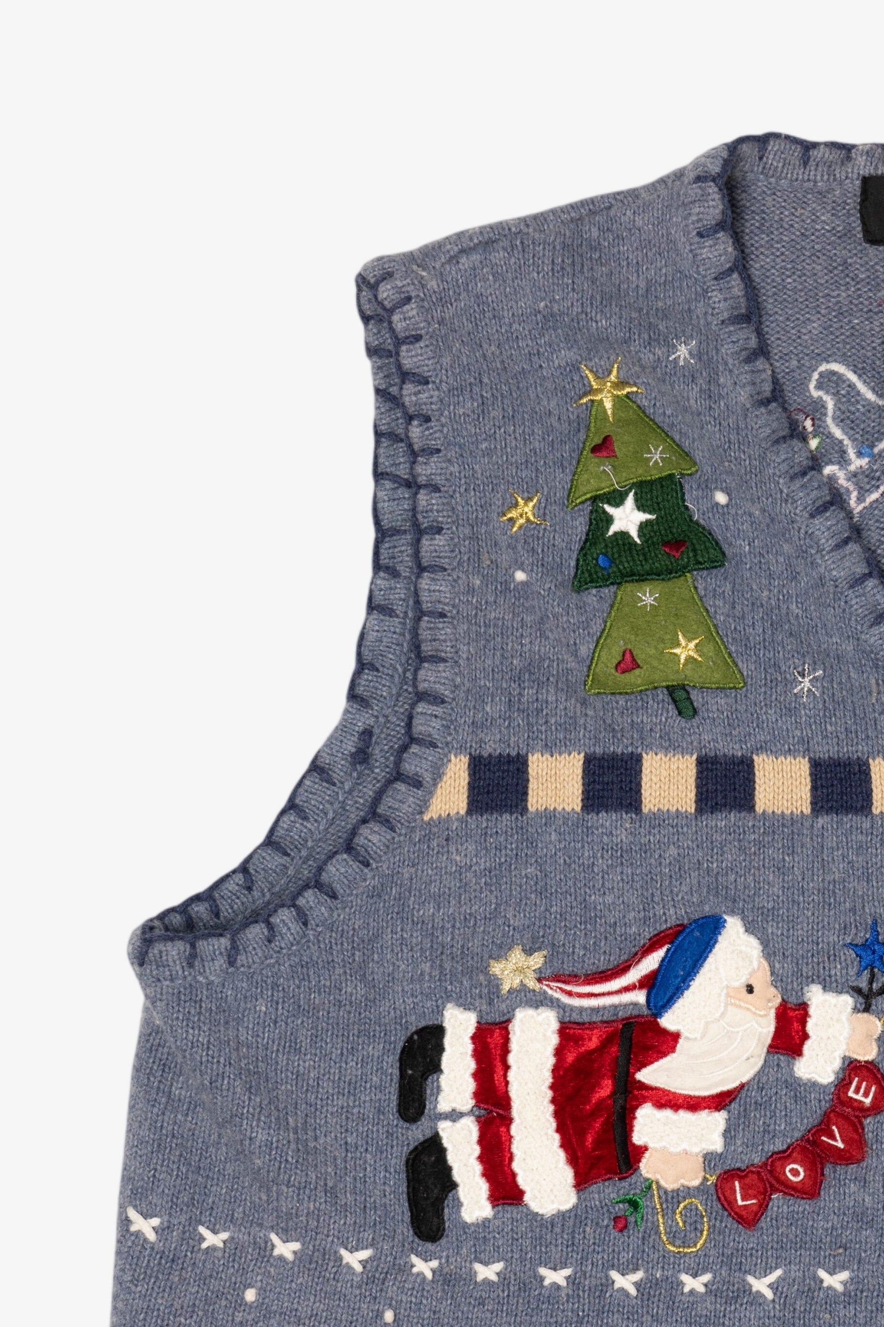 Vintage Blue Segue I Heart America Ugly Christmas Vest (1990s)