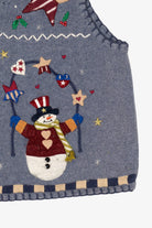 Vintage Blue Segue I Heart America Ugly Christmas Vest (1990s)