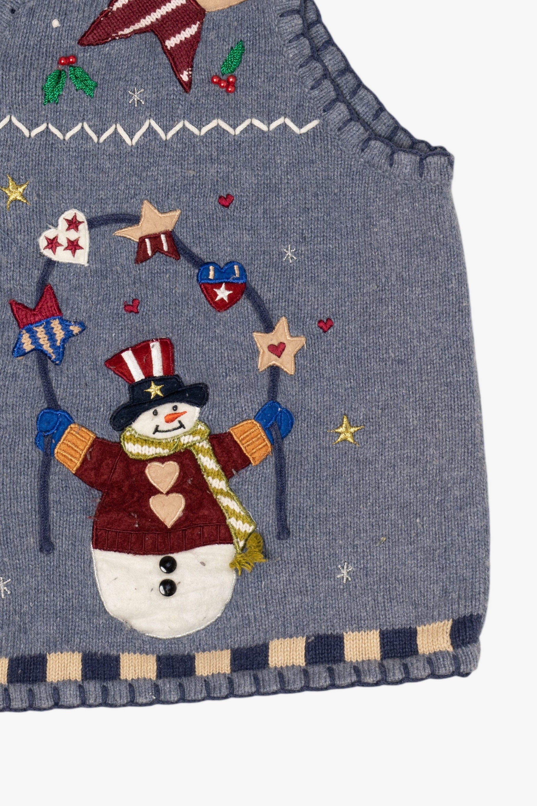 Vintage Blue Segue I Heart America Ugly Christmas Vest (1990s)