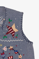 Vintage Blue Segue I Heart America Ugly Christmas Vest (1990s)