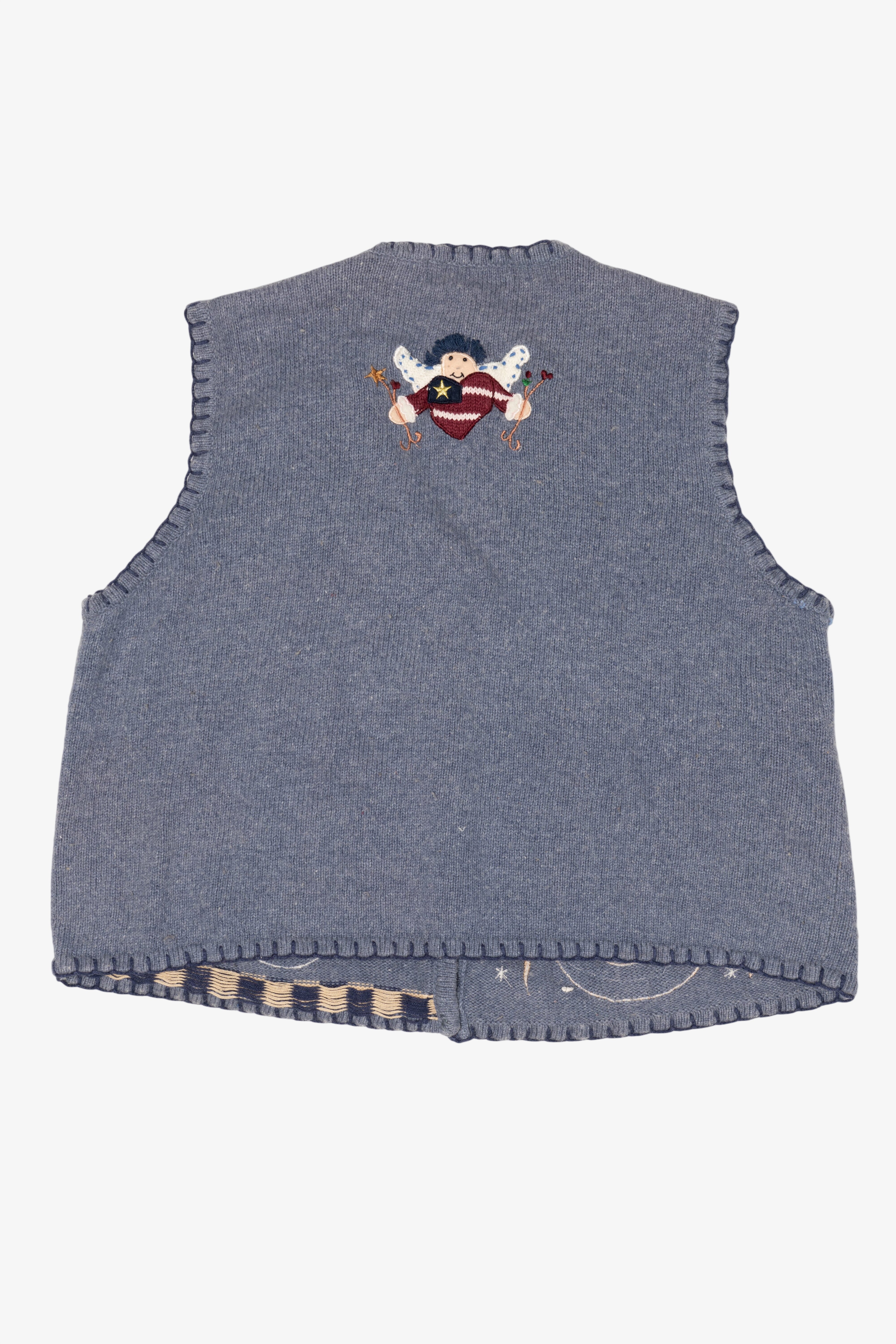 Vintage Blue Segue I Heart America Ugly Christmas Vest (1990s)