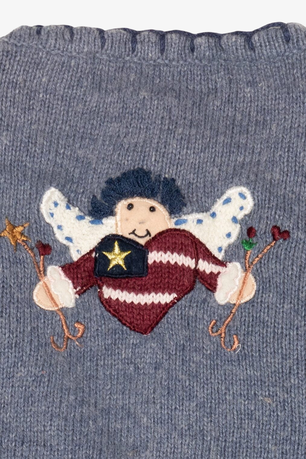 Vintage Blue Segue I Heart America Ugly Christmas Vest (1990s)