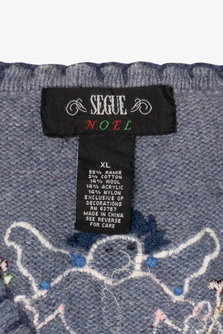 Vintage Blue Segue I Heart America Ugly Christmas Vest (1990s)