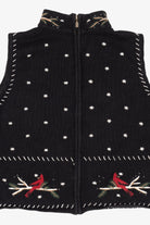 Vintage Hand Embroidered Black Christopher & Banks Ugly Christmas Vest (1990s)