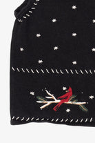 Vintage Hand Embroidered Black Christopher & Banks Ugly Christmas Vest (1990s)